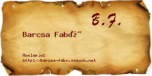 Barcsa Fabó névjegykártya